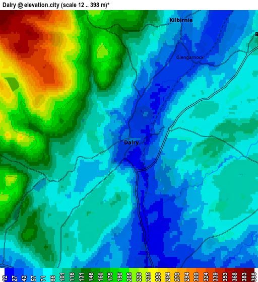 Zoom OUT 2x Dalry, United Kingdom elevation map