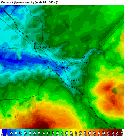 Zoom OUT 2x Cumnock, United Kingdom elevation map