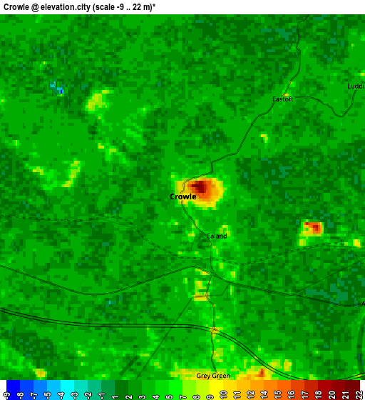 Zoom OUT 2x Crowle, United Kingdom elevation map