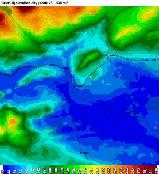 Zoom OUT 2x Crieff, United Kingdom elevation map