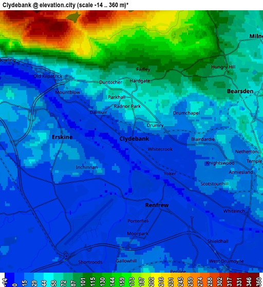 Zoom OUT 2x Clydebank, United Kingdom elevation map