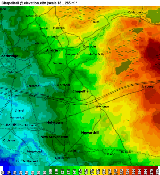 Zoom OUT 2x Chapelhall, United Kingdom elevation map