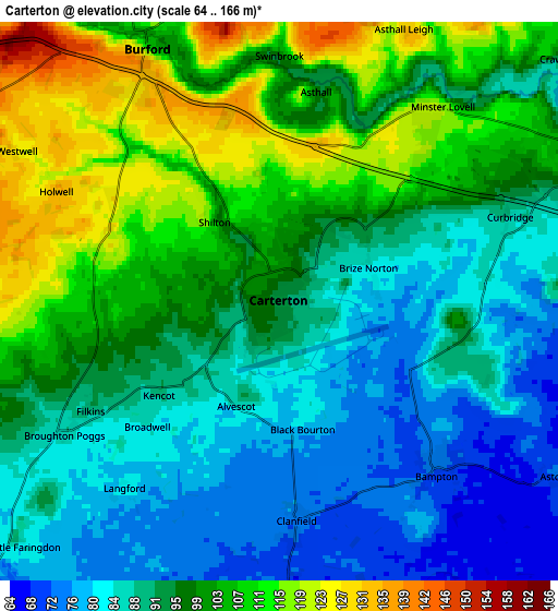 Zoom OUT 2x Carterton, United Kingdom elevation map