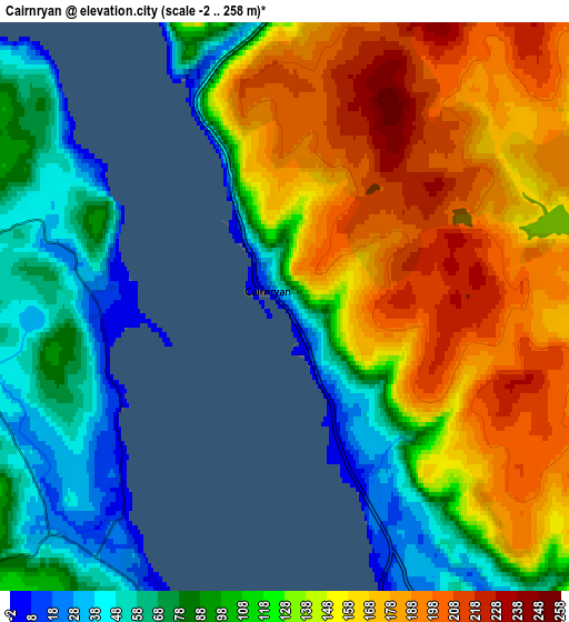 Zoom OUT 2x Cairnryan, United Kingdom elevation map