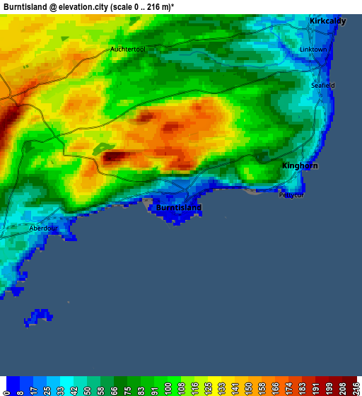 Zoom OUT 2x Burntisland, United Kingdom elevation map