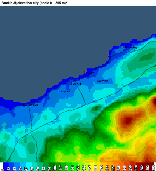 Zoom OUT 2x Buckie, United Kingdom elevation map