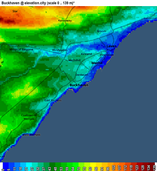 Zoom OUT 2x Buckhaven, United Kingdom elevation map