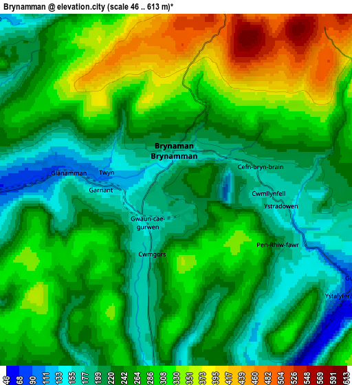 Zoom OUT 2x Brynamman, United Kingdom elevation map