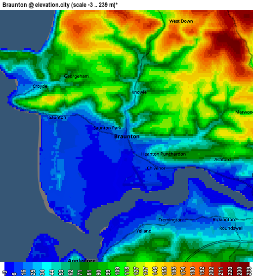 Zoom OUT 2x Braunton, United Kingdom elevation map