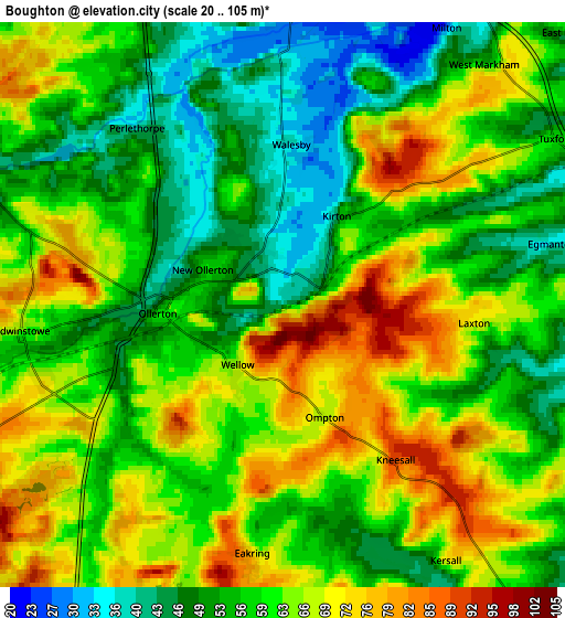 Zoom OUT 2x Boughton, United Kingdom elevation map