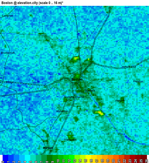 Zoom OUT 2x Boston, United Kingdom elevation map