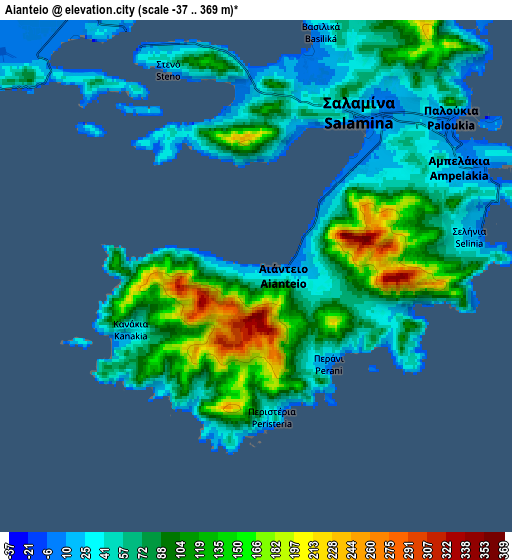Zoom OUT 2x Aiánteio, Greece elevation map