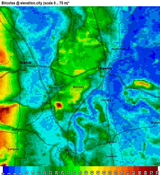 Zoom OUT 2x Bircotes, United Kingdom elevation map