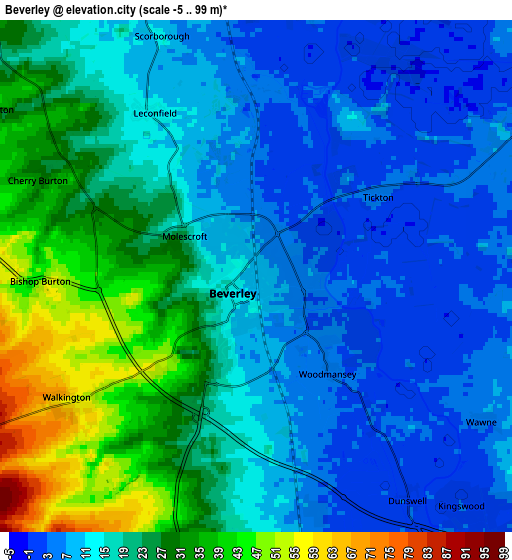 Zoom OUT 2x Beverley, United Kingdom elevation map