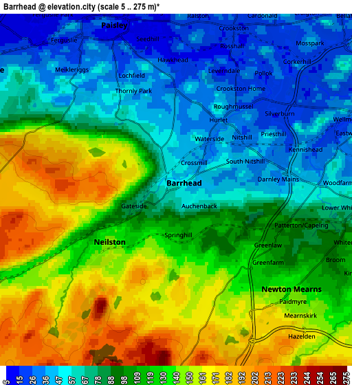 Zoom OUT 2x Barrhead, United Kingdom elevation map