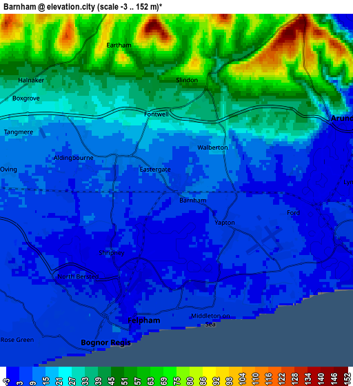 Zoom OUT 2x Barnham, United Kingdom elevation map