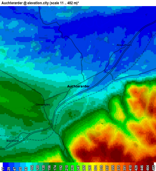 Zoom OUT 2x Auchterarder, United Kingdom elevation map