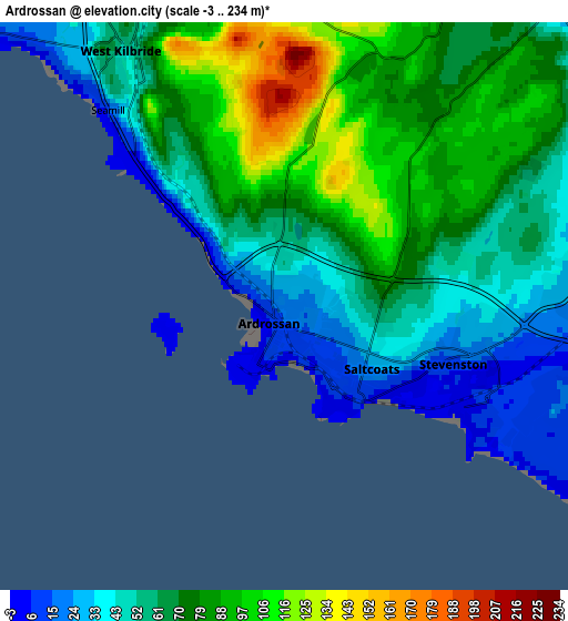 Zoom OUT 2x Ardrossan, United Kingdom elevation map