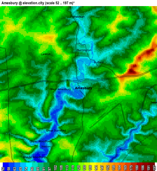 Zoom OUT 2x Amesbury, United Kingdom elevation map