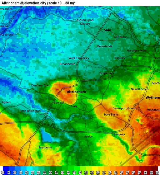 Zoom OUT 2x Altrincham, United Kingdom elevation map