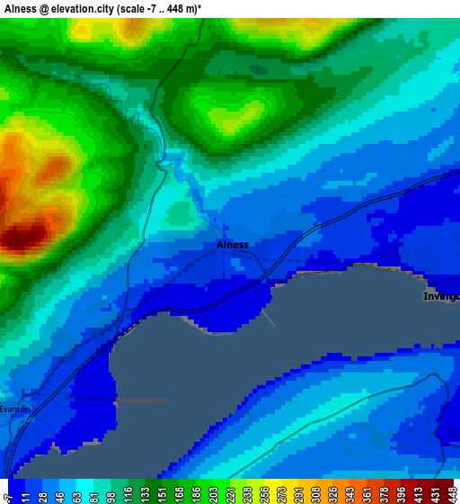 Zoom OUT 2x Alness, United Kingdom elevation map