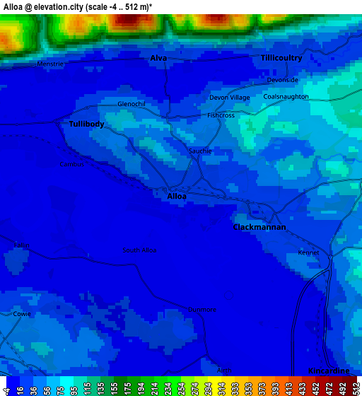 Zoom OUT 2x Alloa, United Kingdom elevation map