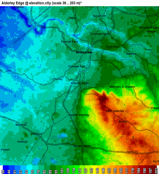 Zoom OUT 2x Alderley Edge, United Kingdom elevation map