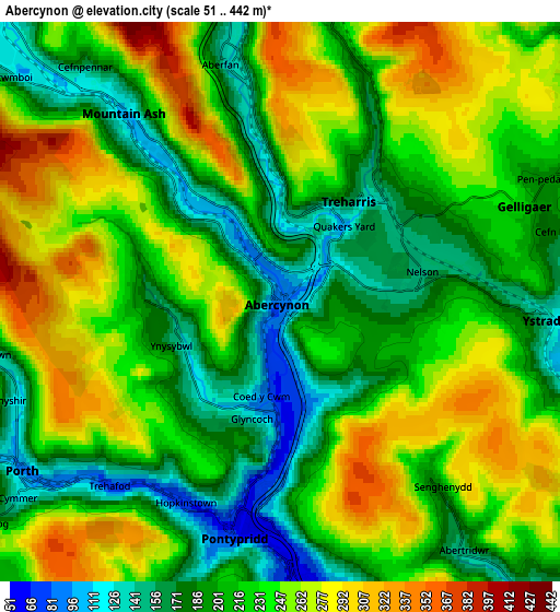 Zoom OUT 2x Abercynon, United Kingdom elevation map