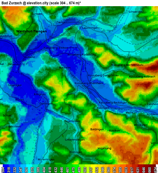 Zoom OUT 2x Bad Zurzach, Switzerland elevation map