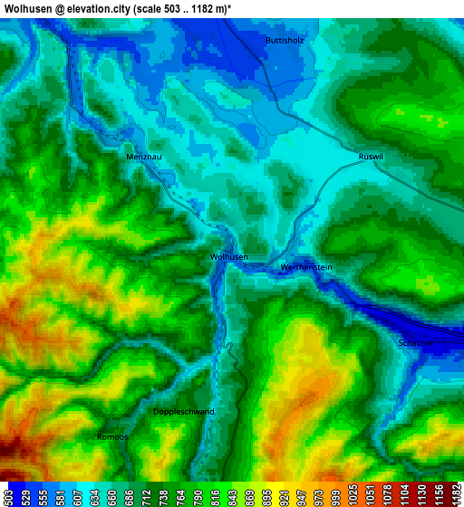 Zoom OUT 2x Wolhusen, Switzerland elevation map