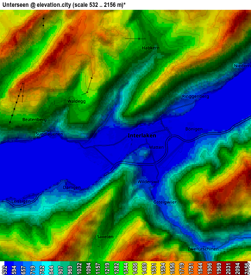 Zoom OUT 2x Unterseen, Switzerland elevation map