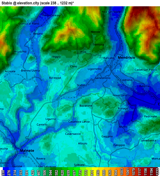 Zoom OUT 2x Stabio, Switzerland elevation map