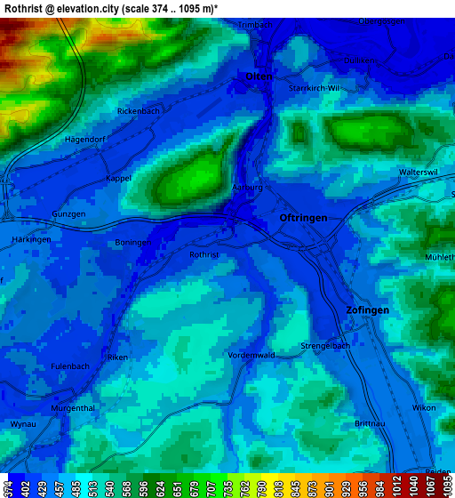 Zoom OUT 2x Rothrist, Switzerland elevation map