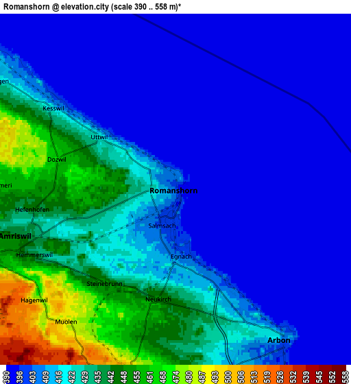 Zoom OUT 2x Romanshorn, Switzerland elevation map