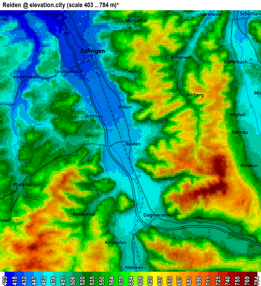 Zoom OUT 2x Reiden, Switzerland elevation map