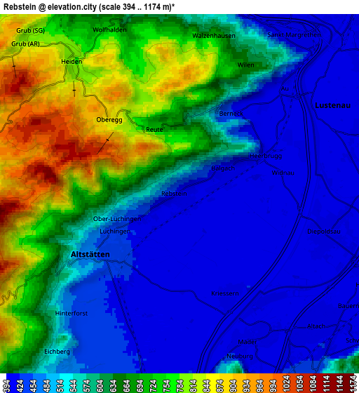 Zoom OUT 2x Rebstein, Switzerland elevation map