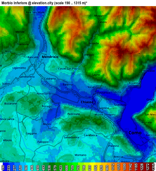 Zoom OUT 2x Morbio Inferiore, Switzerland elevation map