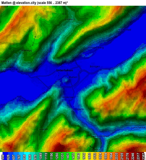 Zoom OUT 2x Matten, Switzerland elevation map