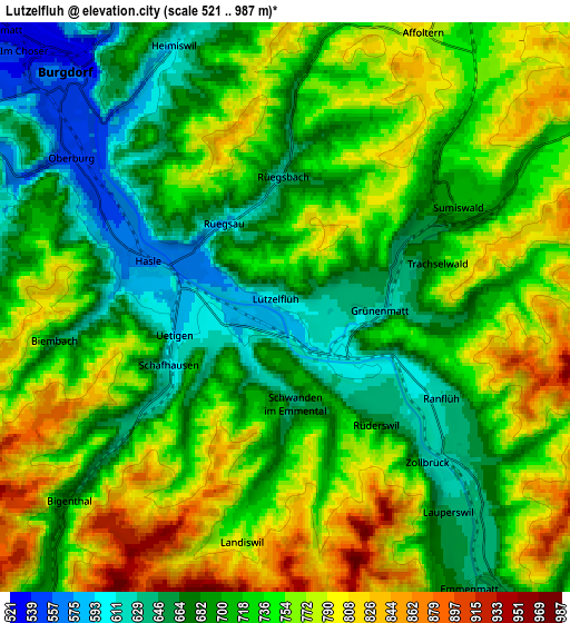 Zoom OUT 2x Lützelflüh, Switzerland elevation map