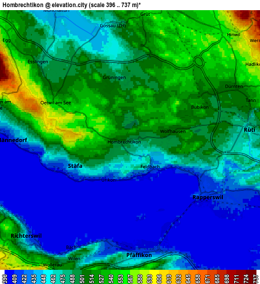 Zoom OUT 2x Hombrechtikon, Switzerland elevation map