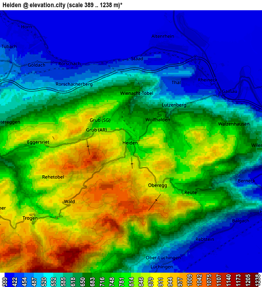 Zoom OUT 2x Heiden, Switzerland elevation map