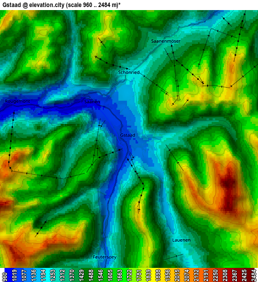 Zoom OUT 2x Gstaad, Switzerland elevation map