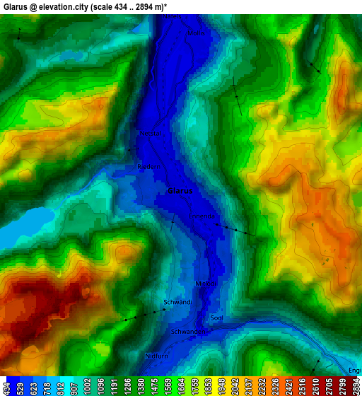 Zoom OUT 2x Glarus, Switzerland elevation map