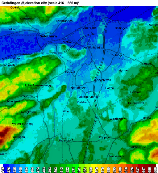 Zoom OUT 2x Gerlafingen, Switzerland elevation map