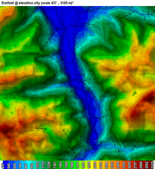 Zoom OUT 2x Erstfeld, Switzerland elevation map