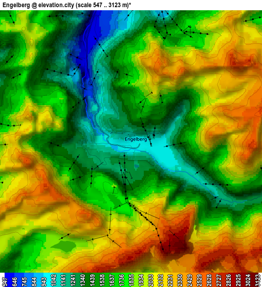 Zoom OUT 2x Engelberg, Switzerland elevation map