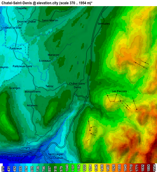 Zoom OUT 2x Châtel-Saint-Denis, Switzerland elevation map