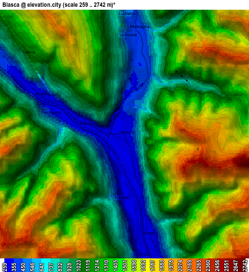 Zoom OUT 2x Biasca, Switzerland elevation map