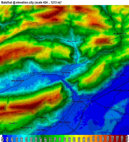 Zoom OUT 2x Balsthal, Switzerland elevation map