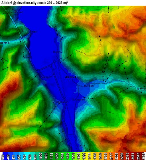 Zoom OUT 2x Altdorf, Switzerland elevation map